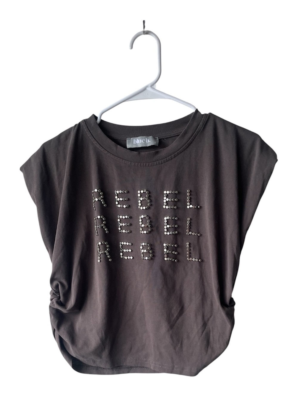 Studded 'Rebel' grey Short Sleeve Tee by blue b.